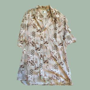 Vintage Silk tan Hawaiian shirt XL